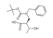 (2S,3R)-2-((benzyl(tert-butoxycarbonyl)amino)methyl)-3-hydroxybutanoic acid结构式