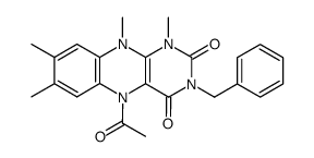 Alloxazine,5-acetyl-3-benzyl-5,10-dihydro-1,7,8,10-tetramethyl- (7CI) Structure