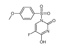 5-fluoro-1-(4-methoxyphenyl)sulfonylpyrimidine-2,4-dione structure