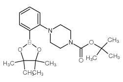 4-(2-(4,4,5,5-四甲基-1,3,2-二氧硼杂环戊烷-2-基)苯基)哌嗪-1-羧酸叔丁酯结构式