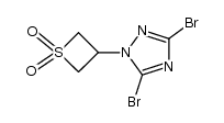3,5-dibromo-1-(1,1-dioxo-λ6-thietan-3-yl)-1H-1,2,4-triazole结构式