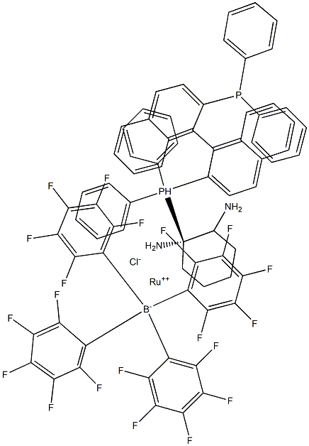 [[R)-2,2''-双(二苯基膦基)-1,1''-联萘基] [(1R,2R)-环己烷-1,2-二胺]四(五氟苯基)硼酸钌(II)结构式