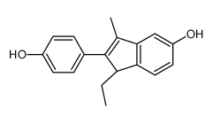 (1R)-1-ethyl-2-(4-hydroxyphenyl)-3-methyl-1H-inden-5-ol结构式