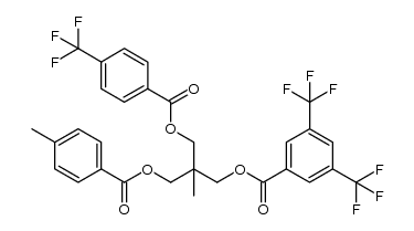 2-methyl-3-(4-methylbenzoyloxy)-2-((4-(trifluoromethyl)benzoyloxy)methyl)propyl 3,5-bis(trifluoromethyl)benzoate结构式