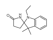 3,3-dimethyl-5'-oxo-1-ethyl-1,3-dihydrospiro[2H-indole-2,2'-pyrrolidine]结构式