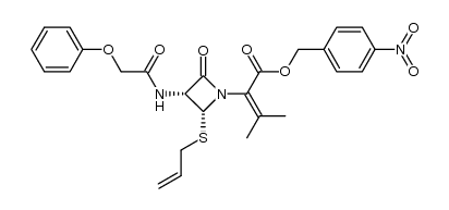 p-nitrobenzyl (2R,3R)-2-allythio-α-isopropylidene-4-oxo-3-phenoxyacetylaminoazetidine-1-acetate Structure