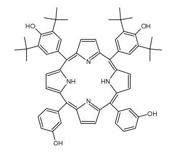 4,4'-(15,20-bis(3-hydroxyphenyl)porphyrin-5,10-diyl)bis(2,6-di-tert-butylphenol) Structure