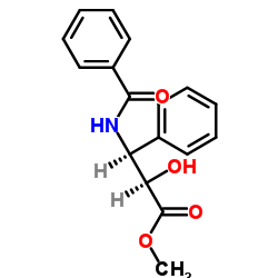(2R,3S)-N-叔丁氧羰基-3-苯基异丝氨酸甲酯结构式