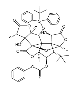 1-O-(tert-Butyldiphenylsilyl)-7-O-(phenyloxythiocarbonyl)ginkgolid C结构式