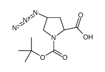 顺-4-叠氮基-N-叔丁氧羰基-L-脯氨酸结构式