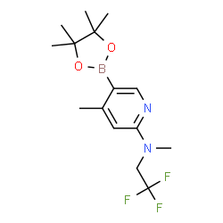 N,4-dimethyl-5-(4,4,5,5-tetramethyl-1,3,2-dioxaborolan-2-yl)-N-(2,2,2-trifluoroethyl)pyridin-2-amine结构式
