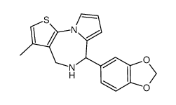 5,6-Dihydro-6-(1,3-benzodioxol-5-yl)-3-methyl-4H-pyrrolo(1,2-a)thieno(3,2-f)(1,4)diazepine Structure