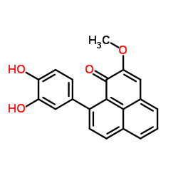 9-(3,4-二羟基苯基)-2-甲氧基-1H-萘嵌苯-1-酮结构式