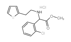 混旋Alpha-(2-噻吩乙胺基)(2-氯苯基)乙酸甲酯盐酸盐结构式