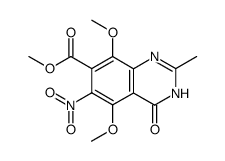 7-Quinazolinecarboxylic acid,1,4-dihydro-5,8-dimethoxy-2-methyl-6-nitro-4-oxo-,methyl ester (9CI) Structure