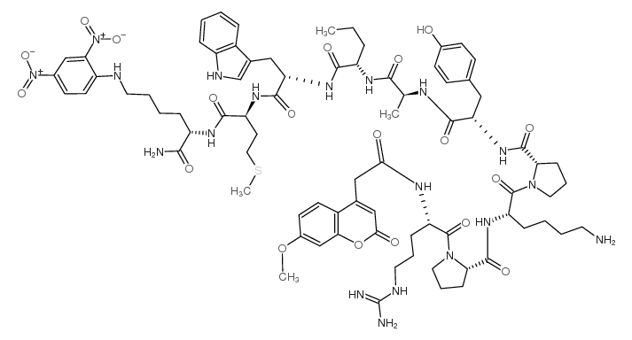Mca-Arg-Pro-Lys-Pro-Tyr-Ala-Nva-Trp-Met-Lys(Dnp)-NH2 trifluoroacetate salt结构式