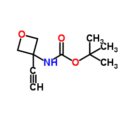 N-(3-乙炔基氧杂环丁-3-基)氨基甲酸叔丁酯结构式