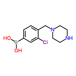 [3-Chloro-4-(1-piperazinylmethyl)phenyl]boronic acid Structure