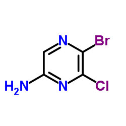 2-氨基-5-溴-6-氯吡嗪结构式