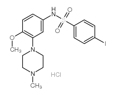 盐酸4-碘-N-[4-甲氧基-3-(4-甲基-1-哌嗪)苯基]苯磺酰胺结构式