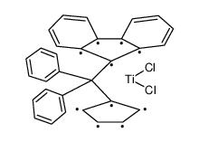 DIPHENYLMETHYLIDENE(CYCLOPENTADIENYL)(9-FLUORENYL)TITANIUM DICHLORIDE结构式