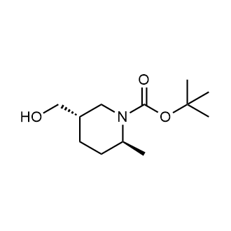 (2S,5S)-5-(羟甲基)-2-甲基-哌啶-1-甲酸叔丁酯结构式