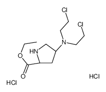 ethyl (2S)-4-[bis(2-chloroethyl)amino]pyrrolidine-2-carboxylate,dihydrochloride Structure