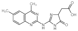 [2-(4,6-二甲基-喹唑啉-2-基氨基)-5-氧代-4,5-二氢-1H-咪唑-4-基]-乙酸结构式