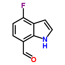 4-氟-1H-吲哚-7-甲醛结构式