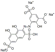 Chromazol KS Benzoic acid, 3-[(1,8-dihydroxy-3,6-disulfo-2-naphthalenyl)azo]-2-hydroxy-5-sulfo-, trisodium salt Structure