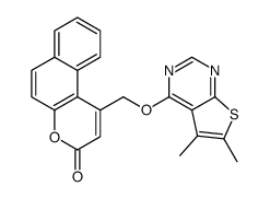 1-[(5,6-dimethylthieno[2,3-d]pyrimidin-4-yl)oxymethyl]benzo[f]chromen-3-one结构式