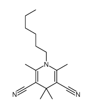 1-hexyl-2,4,4,6-tetramethylpyridine-3,5-dicarbonitrile结构式