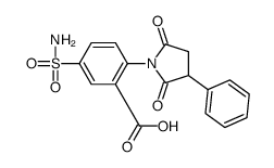 2-(2,5-dioxo-3-phenylpyrrolidin-1-yl)-5-sulfamoylbenzoic acid结构式