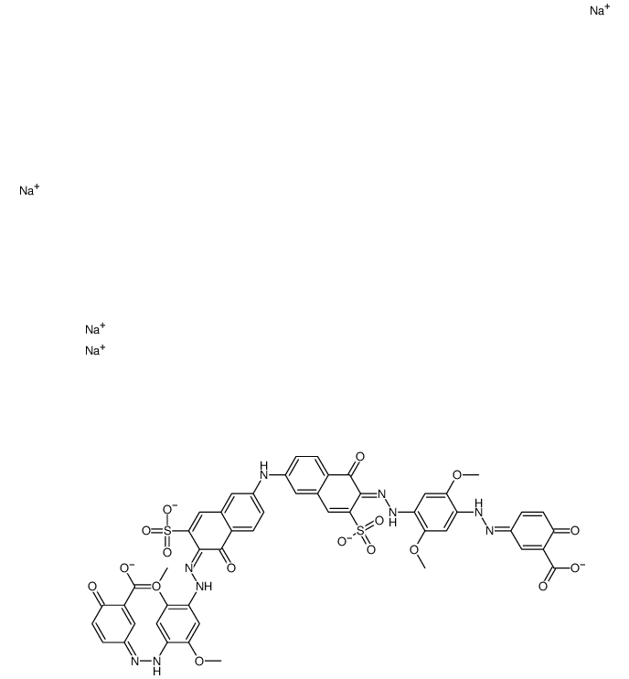 tetrasodium,(3Z)-3-[[4-[(2E)-2-[6-[[(6Z)-6-[[4-[(2E)-2-(3-carboxylato-4-oxocyclohexa-2,5-dien-1-ylidene)hydrazinyl]-2,5-dimethoxyphenyl]hydrazinylidene]-5-oxo-7-sulfonatonaphthalen-2-yl]amino]-1-oxo-3-sulfonatonaphthalen-2-ylidene]hydrazinyl]-2,5-dimethox Structure
