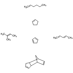 4,7-Methano-1H-indene,3a,4,7,7a-tetrahydro-,polymer with 1,3-cyclopentadiene,cyclopentene,1-hexene,2-methyl-2-butene and 1,3-pentadiene Structure