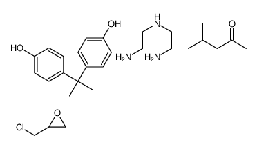 4,4’-(1-甲基亚乙基)二苯酚与环氧氯丙烷的聚合物与N-(2-氨基乙基)-1,2-乙二胺和4-甲基-2-戊酮的反应产物结构式