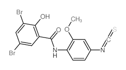 Benzamide,3,5-dibromo-2-hydroxy-N-(4-isothiocyanato-2-methoxyphenyl)- Structure