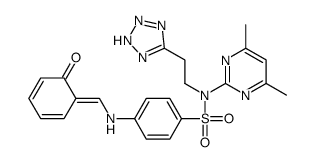 N-(4,6-dimethylpyrimidin-2-yl)-4-[[(Z)-(6-oxo-1-cyclohexa-2,4-dienylid ene)methyl]amino]-N-[2-(2H-tetrazol-5-yl)ethyl]benzenesulfonamide Structure