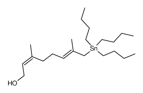 (2Z,6E)-3,7-dimethyl-8-tributylstannyl-2,6-octadien-1-ol Structure