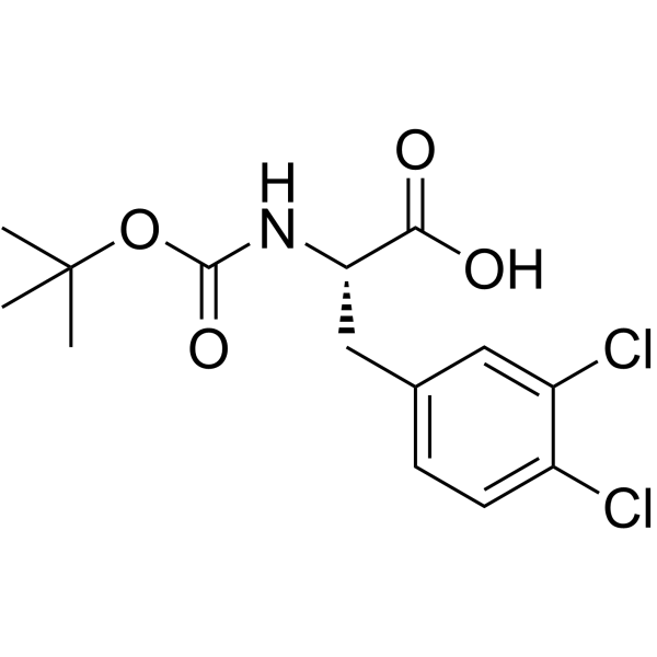 N-叔丁氧羰基-L-3,4-二氯苯丙氨酸结构式