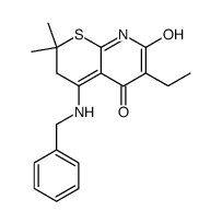6-Ethyl-4-benzylamino-7-hydroxy-2,2-dimethyl-2H-thiopyrano<2,3-b>pyridin-5(3H)-on结构式