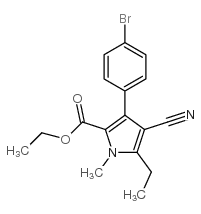3-(4-溴-苯基)-4-氰基-5-乙基-1-甲基-1H-吡咯-2-羧酸乙酯结构式