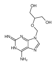 2-[(2,6-diaminopurin-9-yl)methoxy]propane-1,3-diol结构式