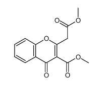 methyl 3-methoxycarbonyl-4-oxo-4H-1-benzopyran-2-ylacetate结构式