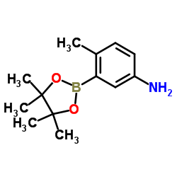4-甲基-3-(4,4,5,5-四甲基-1,3,2-二氧硼杂环戊烷-2-基)苯胺结构式