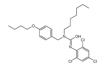 1-[(4-butoxyphenyl)methyl]-1-heptyl-3-(2,4,6-trichlorophenyl)urea Structure