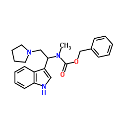 1-PYRROLIDIN-2-(N-CBZ-N-METHYL)AMINO-2-(3'-INDOLE)ETHANE结构式