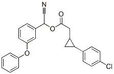 2-(4-Chlorophenyl)cyclopropaneacetic acid cyano(3-phenoxyphenyl)methyl ester结构式