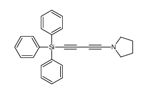 triphenyl(4-pyrrolidin-1-ylbuta-1,3-diynyl)silane结构式