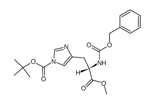 N(α)-benzyloxycarbonyl-N(τ)-tert-butyloxycarbonyl-L-histidine methyl ester结构式